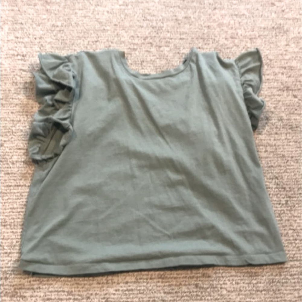 sage zara ruffle tee